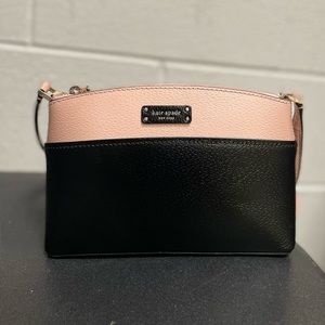 Cream Pink and Black Kate Spade Cross Body Bag